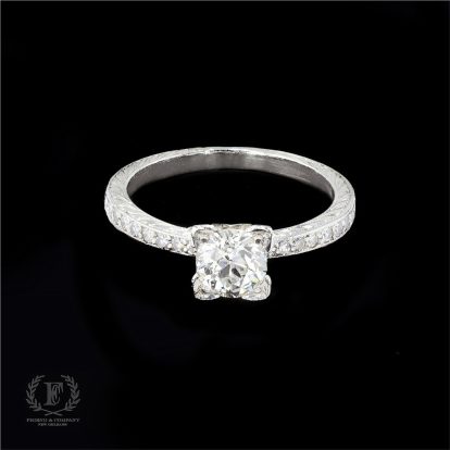 VINTAGE OLD MINE CUT DIAMOND ENGAGEMENT RING