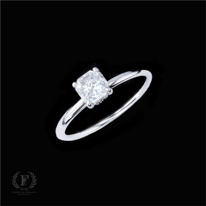 18K WHITE GOLD DIAMOND WHISPER RING WITH HIDDEN HALO