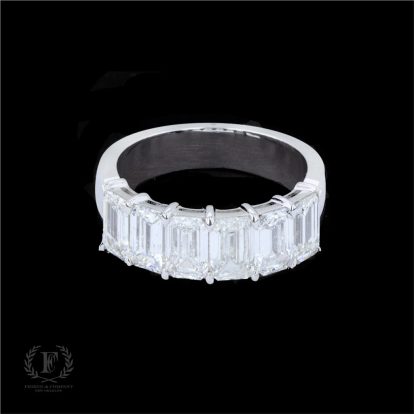 EMERALD CUT DIAMOND HALF ETERNITY BAND