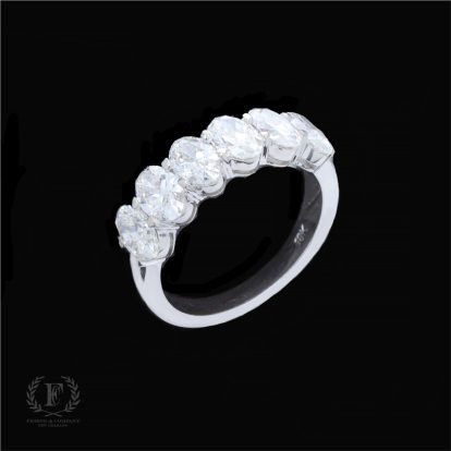 OVAL BRILLIANT DIAMOND HALF ETERNITY BAND