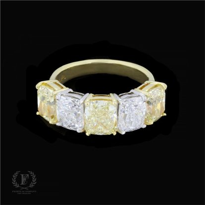 18K YELLOW GOLD DIAMOND HALF ETERNITY BAND