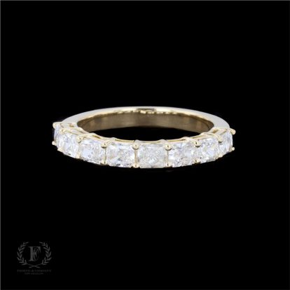 14K YELLOW GOLD RADIANT DIAMOND HALF ETERNITY BAND