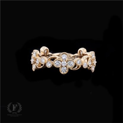 Rose Gold Vine Motif Ring