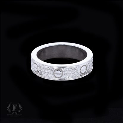 ESTATE DIAMOND SCREW MOTIF ETERNITY BAND