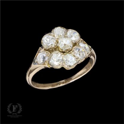 VICTORIAN 14K YELLOW GOLD OLD MINE DIAMOND RING