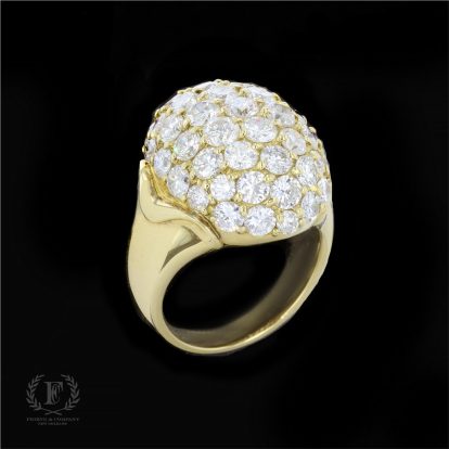 ICONIC 18K YELLOW GOLD DIAMOND DOME ESTATE COCKTAIL RING