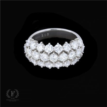 ANTIQUE PLATINUM DIAMOND THREE ROW RING
