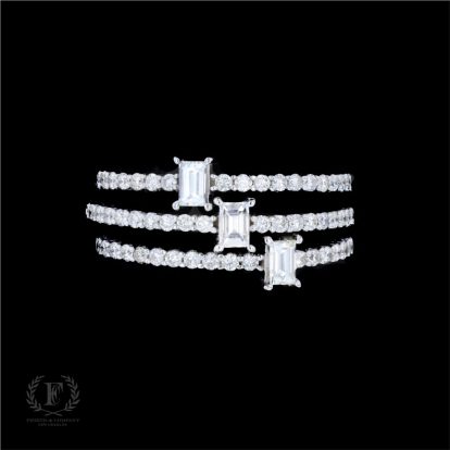 TRIO OF ELEGANCE BAGUETTE DIAMOND 14K WHITE GOLD RING