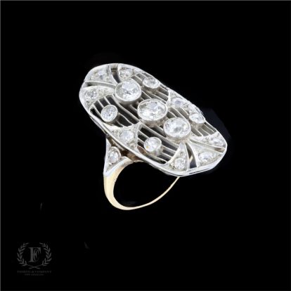 PLATINUM GOLD OLD MINE DIAMOND EDWARDIAN RING