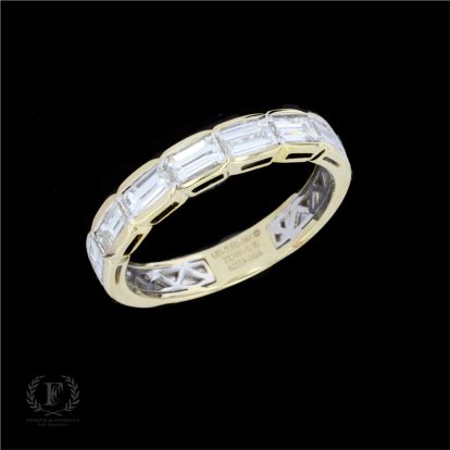TWO TONE PARTIAL BEZEL SET DIAMOND RING