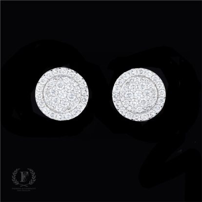 TWO TONE DIAMOND CLUSTER STUDS