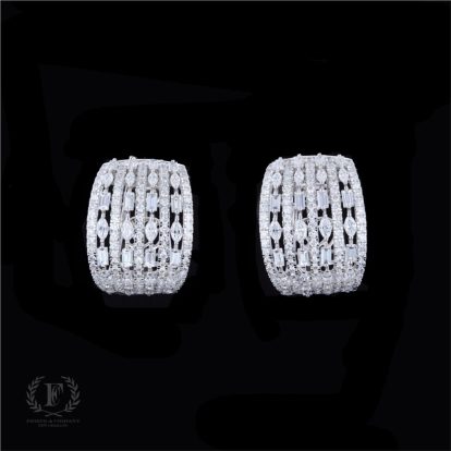 HEARTS DESIRE 18K  WHITE GOLD DIAMOND CHUNKY HOOPS