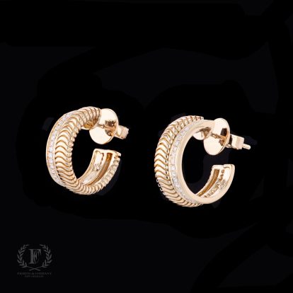 18K ROSE GOLD DIAMOND HOOPS
