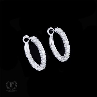 DIAMOND HOOP INSIDE OUT EARRINGS