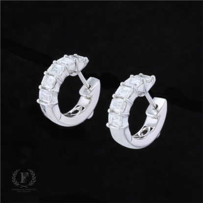 CLASSIC TIMELESS 18K WHITE GOLD DIAMOND HOOPS