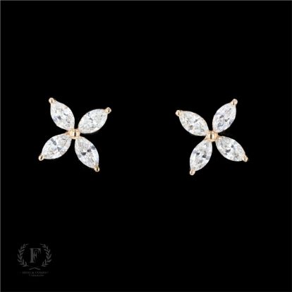 REMARKABLE ROSE GOLD DIAMOND ON THE EAR EARRINGS