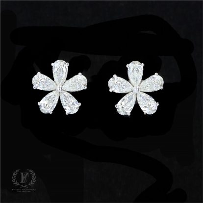 FLOWER POWER ON THE EAR 18K DIAMOND EARRINGS