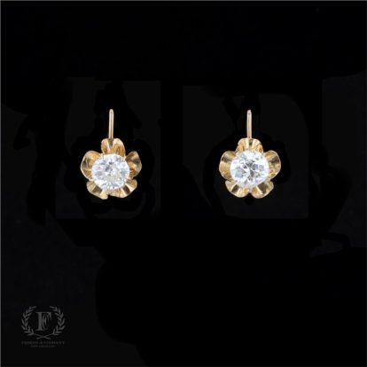SWEET PETITE OLD MINE CUT DIAMOND VICTORIAN EARRINGS