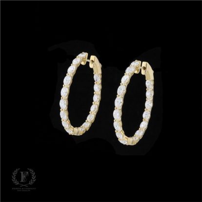 INSIDE OUT OVAL BRILLIANT DIAMOND HOOPS