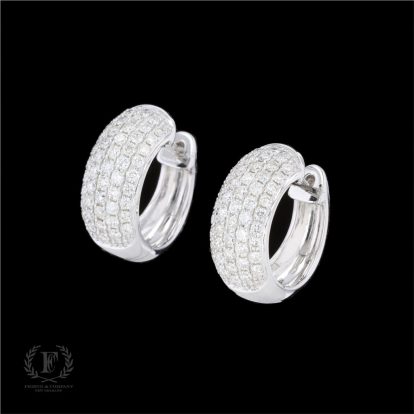 PAVE ROUND DIAMOND HUGGIE EARRINGS