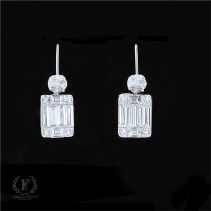 18K WHITE GOLD DIAMOND DROP EARRINGS