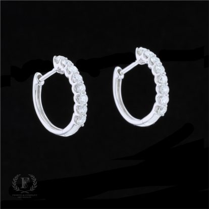 14K WHITE GOLD DIAMOND HUGGIES