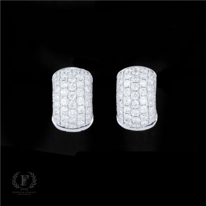 18K WHITE GOLD PAVE DIAMOND HUGGIES