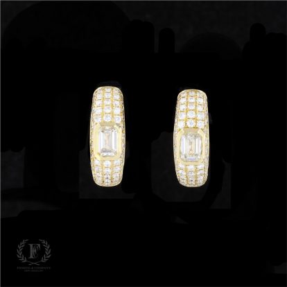 18K YELLOW GOLD DIAMOND HOOPS