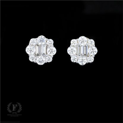 14K YELLOW GOLD DAZZLING DIAMOND STUDS