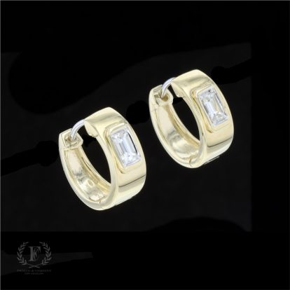 14K YELLOW GOLD DIAMOND HUGGIES