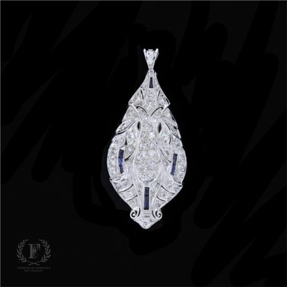 ART DECO DIAMOND & SAPPHIRE PENDANT