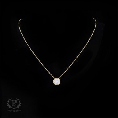 PENDANT PERFECTION! 18K YELLOW GOLD BEZEL SET ROUND DIAMOND PENDANT