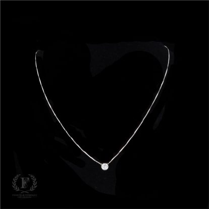 BEZEL SET ROUND DIAMOND PENDANTNECKLACE