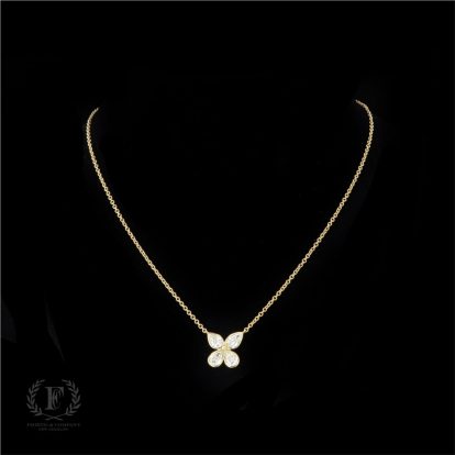 18K YELLOW GOLD DIAMOND BUTTERFLY NECKLACE