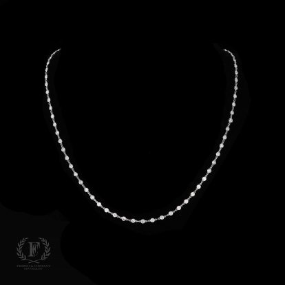 ROUND BRILLIANT DIAMOND BY THE YARD ESTATE NECKLACE