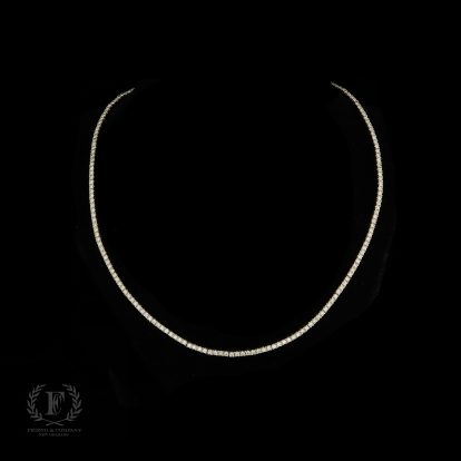 14K YELLOW GOLD OMEGA DIAMOND NECKLACE