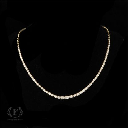 OVAL DIAMOND 18K YELLOW GOLD NECKLACE