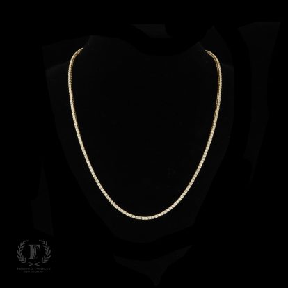 TIMELESS 14K YELLOW GOLD DIAMOND TENNIS NECKLACE