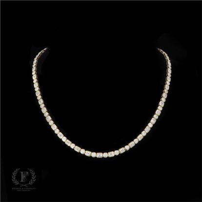 ALTERNATING  ROUND & EMERALD CUT DIAMOND NECKLACE