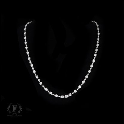 BEZEL & BASKET SET ROUND BRILLIANT DIAMOND NECKLACE