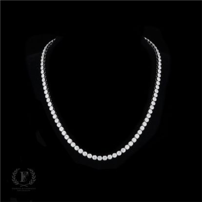14K WHITE GOLD BEZEL SET DIAMOND TENNIS BRACELET