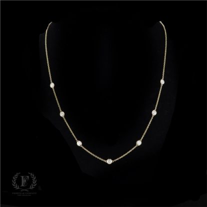 14K BRILLIANT DIAMOND BY THE YARD NECKLACE