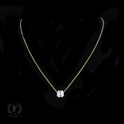 14K TWO TONE GOLD INVISIBLE SET DIAMOND NECKLACE