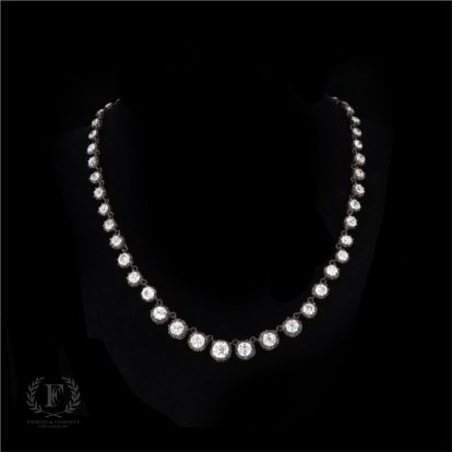 GRADUATED VICTORIAN OLD MINE CUT DIAMOND NECKLACE