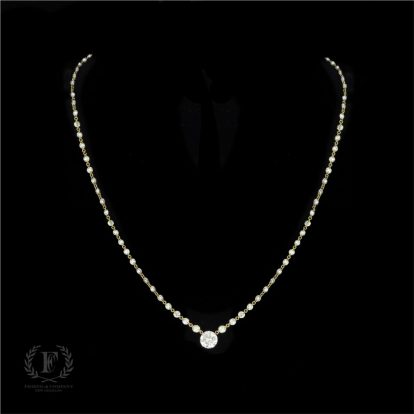 18K YELLOW GOLD DRILLED DIAMOND STATION NECKLACE
