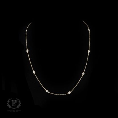 14K YELLOW GOLD DIAMOND BY THE YARD NECKLACE