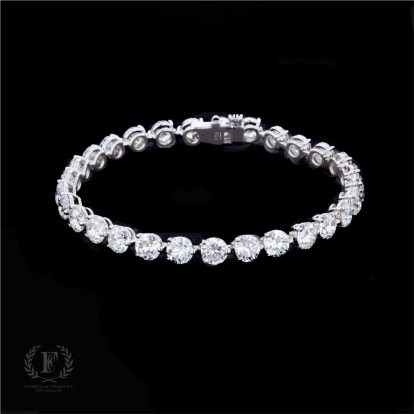 18K WHITE GOLD ROUND DIAMOND TENNIS BRACELET