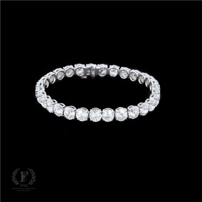 18K WHITE GOLD ROUND BRILLIANT DIAMOND TENNIS BRACELET