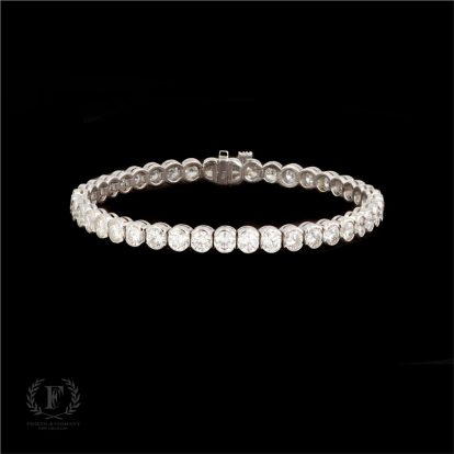 BEZEL SET ROUND DIAMOND TENNIS BRACELET