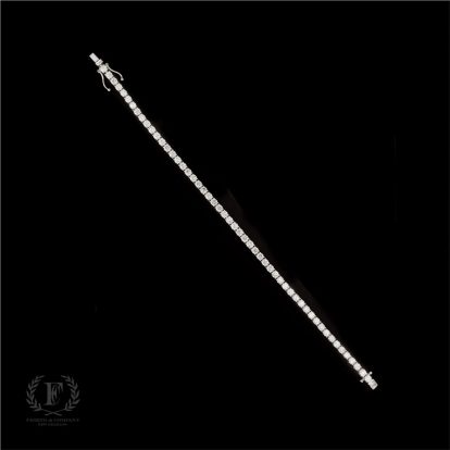14K WHITE GOLD ROUND BRILLIANT DIAMOND TENNIS BRACELET